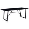 vidaXL Dining Table Black 180x90x75 cm Tempered Glass