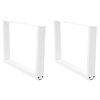 vidaXL Coffee Table Legs V-Shape 2 pcs White 70x(42-43.3) cm Steel