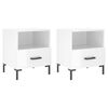 vidaXL Bedside Cabinets 2 pcs High Gloss White 40x35x47.5 cm Engineered Wood