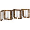 vidaXL Foldable Dog Gate with Stands 6 pcs Smoked Oak 362 cm