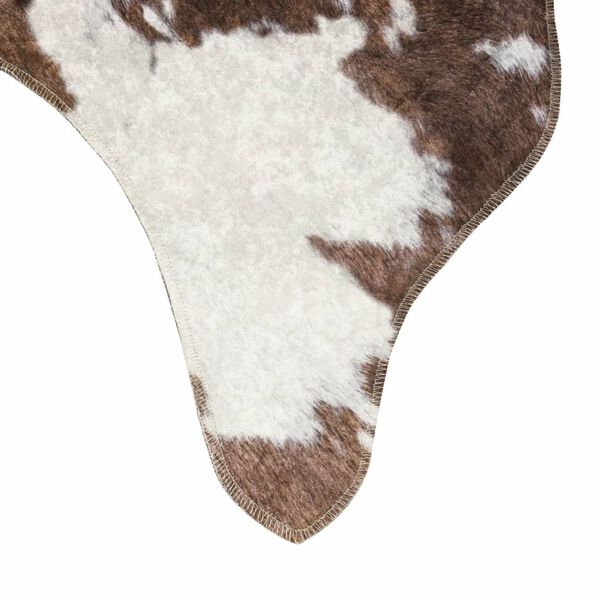 vidaXL Rug Brown and White 120x170 cm Cow Pattern Washable Anti Slip