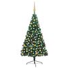 vidaXL Artificial Half Christmas Tree | Green, shiny gold, matt gold, bronze