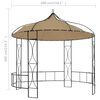 vidaXL Gazebo 300x290 cm Taupe Round