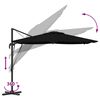 vidaXL Roma Parasol Black 286 x 284 x 265 cm Aluminium and Polyester