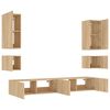 vidaXL 6 Piece TV Wall Cabinets with LED Lights Sonoma Oak