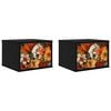 vidaXL Wall-mounted Bedside Cabinet GENNEP 2 pcs Black Oak