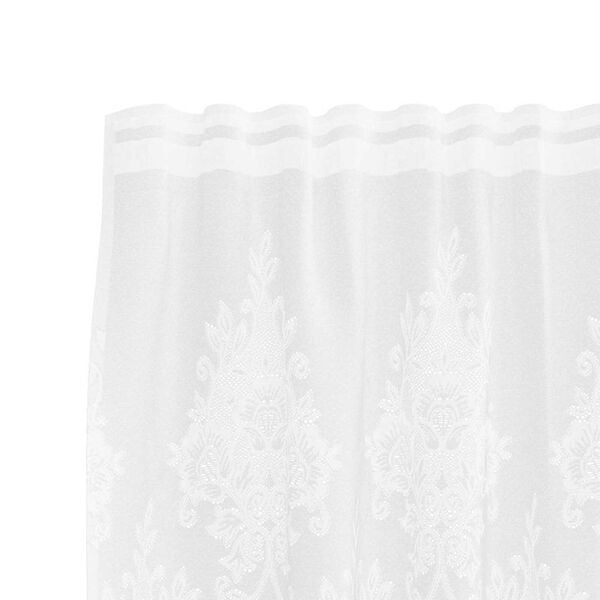 vidaXL Lace Curtain with Curtains Floral White 180 x 400 cm Polyester