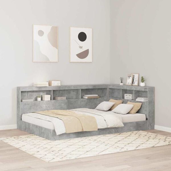 vidaXL Storage Headboard Concrete Grey 120 cm Engineered Wood
