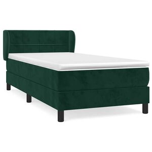 vidaXL Box Spring Bed with Mattress Dark Green 80x200 cm Velvet