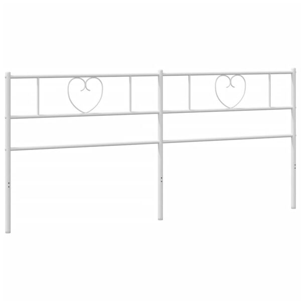 vidaXL Metal Replace Headboard White 200 cm
