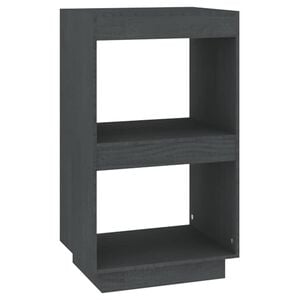vidaXL Book Cabinet | Grey | Solid Pinewood | Compact | Book Cabinet