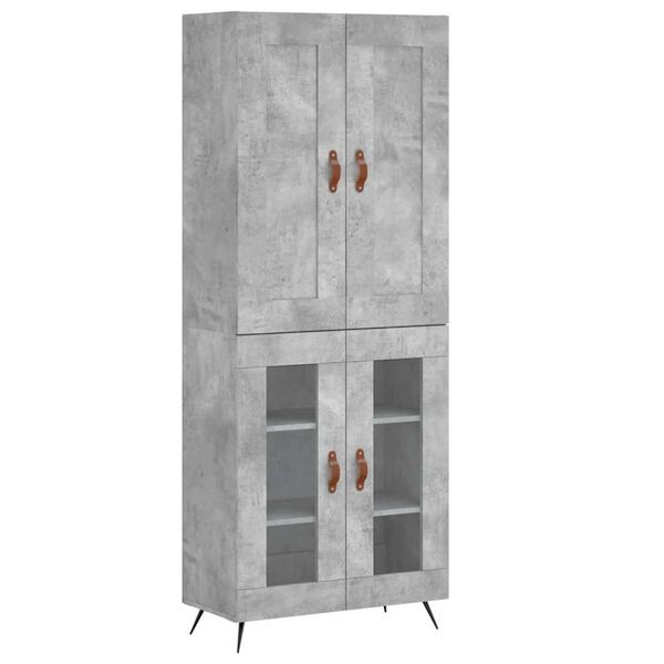 vidaXL Highboard Concrete Grey 69.5x34x180 cm Engineered Wood