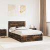 vidaXL Bed Frame with Drawer Smoked Oak 120 x 200 cm Engineer Wood