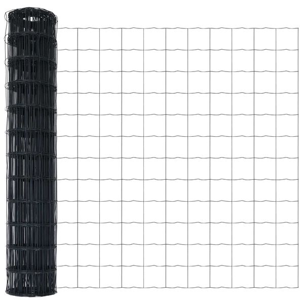 vidaXL Euro Fence Grey 1.4 x 10 m PVC-coated iron