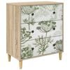 vidaXL Chest of Drawers GOTHA Green tree print 66 x 36.5 x 75 cm