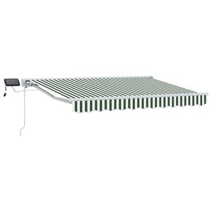 vidaXL Manual Awning Frame with LEDs Green and White 3 x 2.5 m