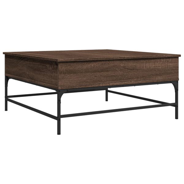 vidaXL Coffee Table Brown Oak 95x95x45 cm Engineered Wood and Metal
