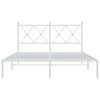 vidaXL Metal Bed Frame without Mattress with Headboard White 140x190cm