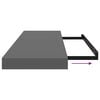 vidaXL Floating Wall Shelves 2 pcs High Gloss Grey 80x23.5x3.8 cm MDF