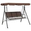 vidaXL Porch Swing | Coffee | Powder-coated steel frame | Large