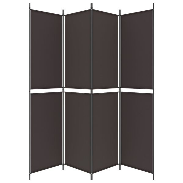 vidaXL 4-Panel Room Divider Brown 200x220 cm Fabric