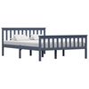 vidaXL Bed Frame without Mattress Grey Solid Pine Wood 140x200 cm (283229+2x321989)