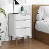 vidaXL Bedside Cabinet MOLDE White 40x35x65 cm Solid Wood Pine