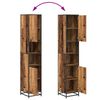vidaXL Bathroom Furniture Set with Door 3 pcs Old Wood Engineered Wood