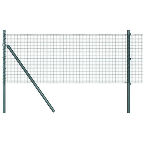 vidaXL Fence Post Green 50 x 0.4 m (16 x 16 mm mesh) Steel and PVC