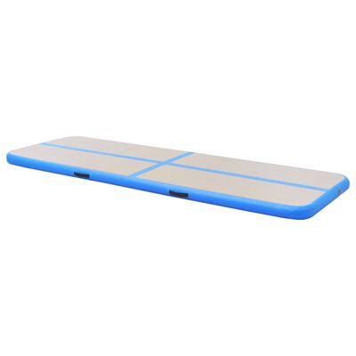 vidaXL Inflatable Gymnastics Mat with Pump 400x100x10 cm PVC Blue