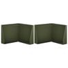 vidaXL Retaining Wall 2 pcs 50 x 50 x 40 cm Steel Olive Green