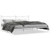 vidaXL Metal Bed Frame without Mattress with Headboard White 200x200cm