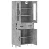 vidaXL Highboard Concrete Grey 69.5x34x180 cm Engineered Wood