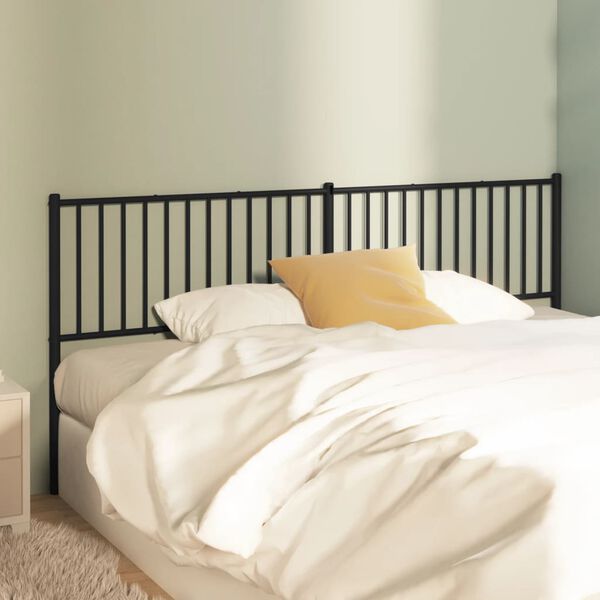 vidaXL Metal Headboard Black 193 cm