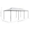 vidaXL Gazebo with Curtains 600x298x270 cm White 180g/m²