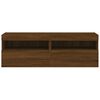 vidaXL TV Wall Cabinets with LED Lights 2 pcs Brown Oak 60x30x40 cm