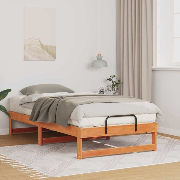 vidaXL Bed Frame Brown 90 x 200 cm Solid Pine Wood