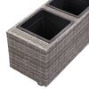 vidaXL Garden Raised Bed with 3 Pots 100x30x36 cm Poly Rattan Grey