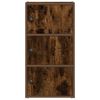 vidaXL Bookcase Smoked Oak 40x24x77 cm Engineered Wood
