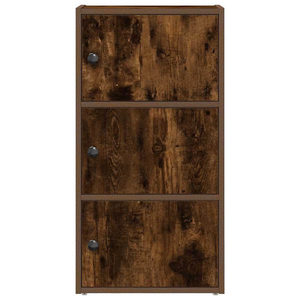 vidaXL Bookcase Smoked Oak 40x24x77 cm Engineered Wood