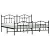 vidaXL Metal Bed Frame without Mattress with Footboard Black 200x200cm