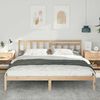 vidaXL Bed Frame with Headboard Brown 180 x 200 cm Solid Pine Wood
