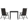 vidaXL Garden Dining Set 3 pcs Black coffee Poly rattan