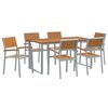 vidaXL Garden Dining Set 7 pcs Grey Solid Acacia Wood