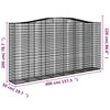vidaXL Arched Gabion Baskets 7 pcs 400x50x200/220 cm Galvanised Iron