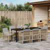 vidaXL Garden Dining Set 9 pcs Beige Poly Rattan