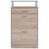 vidaXL Shoe Cabinet with a Drawer and a Top Glass Shelf Wood Oak Look