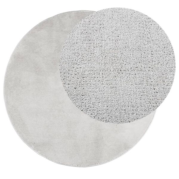 vidaXL Rug OVIEDO Short Pile Grey &Oslash; 240 cm