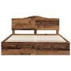 vidaXL Bed Frame with Headboard Old Wood 200 x 200 cm Solid Pine Wood