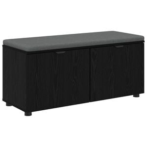 vidaXL Hall Bench with Cushion with Storage Black Oak 100 x 38 x 46 cm